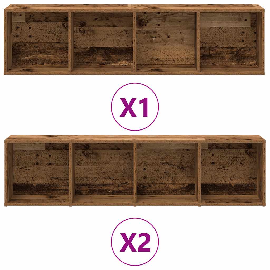 3-tlg. Bücher-/TV-Schrank Set Weiß 180×30×180 cm