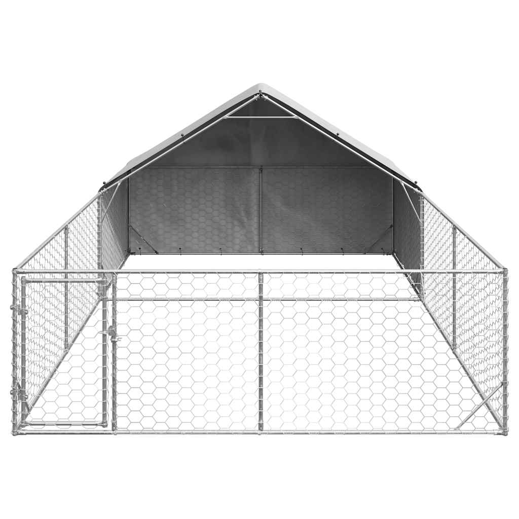 Outdoor-Hundezwinger mit Auslauf 3x3x1,9 m Verzinkter Stahl