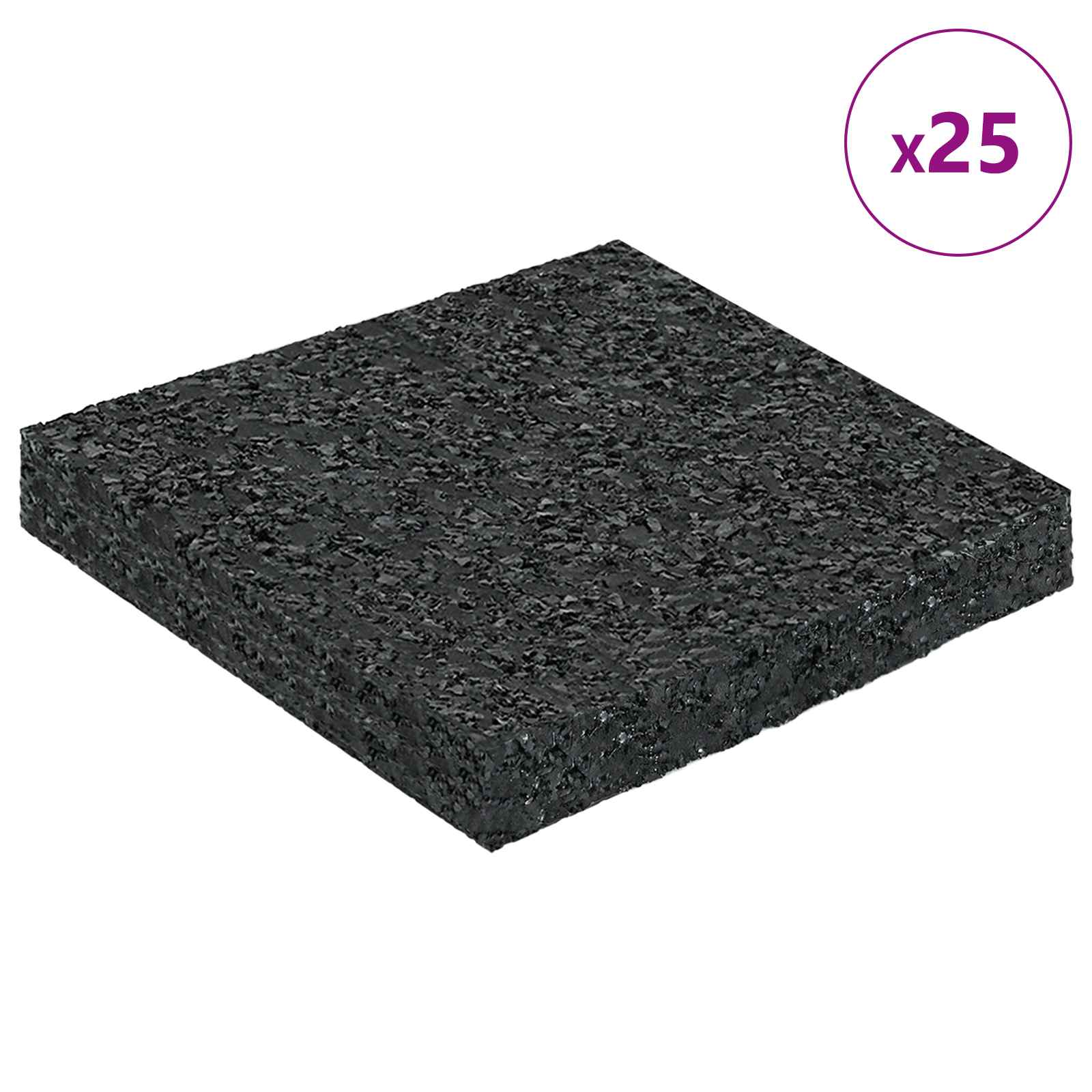Gummigranulat-Patiopad Schwarz 6 x 9 x 0,3 cm Gummi