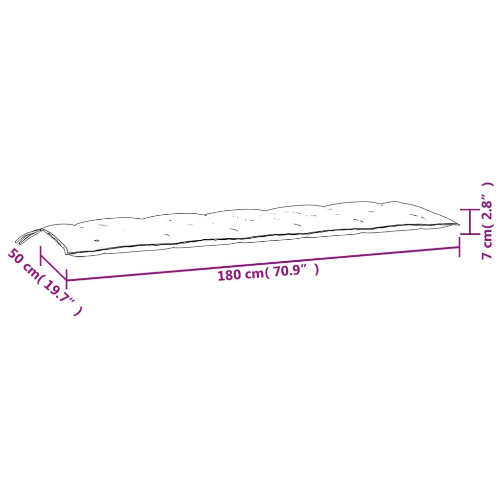 Gartenbank-Auflage Melange Anthrazit 100x50x7 cm Stoff