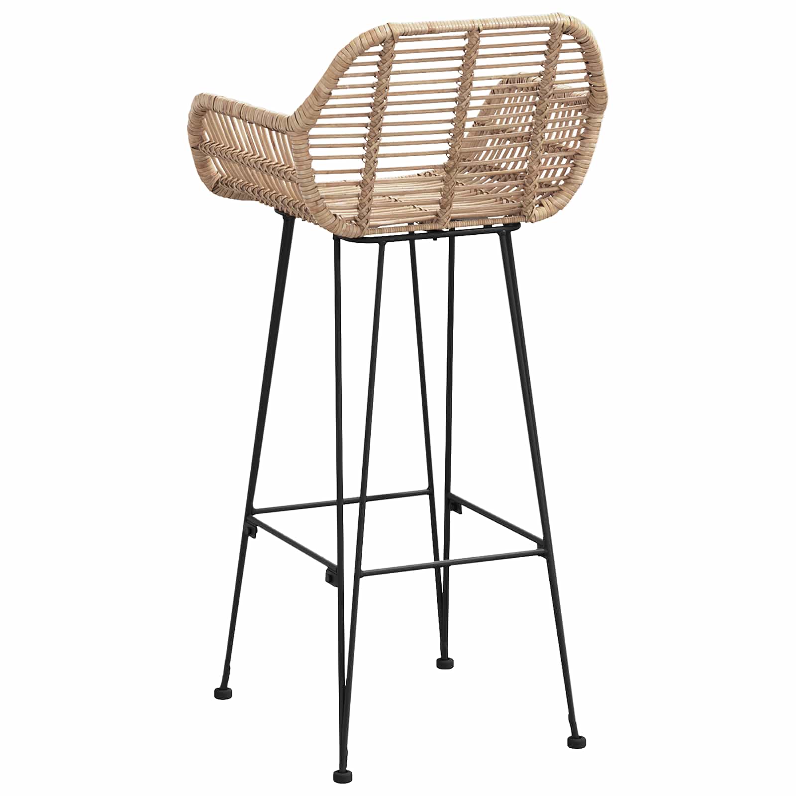 Barstuhl 2 pcs 55 x 52 x 92 cm Rattan und Eisen