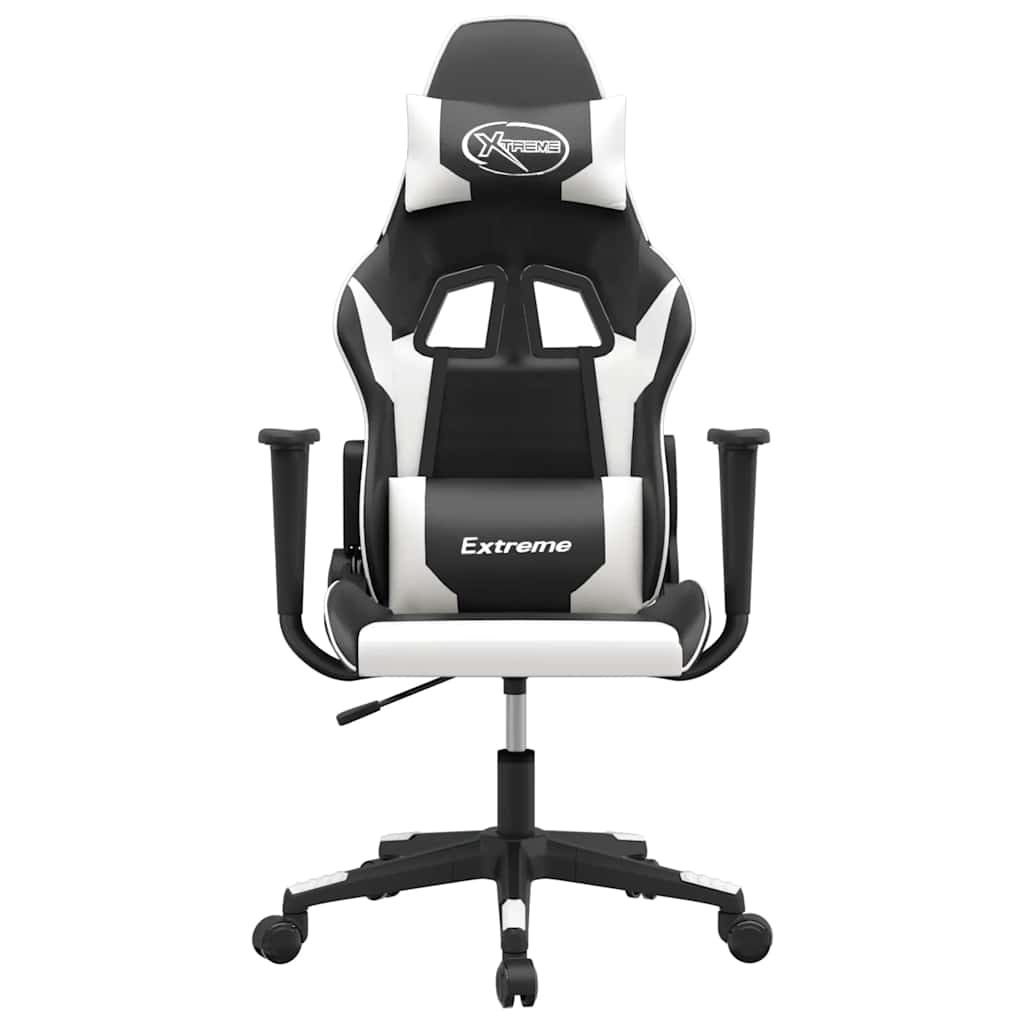 Gaming-Stuhl mit Massagefunktion Schwarz und Blau Kunstleder