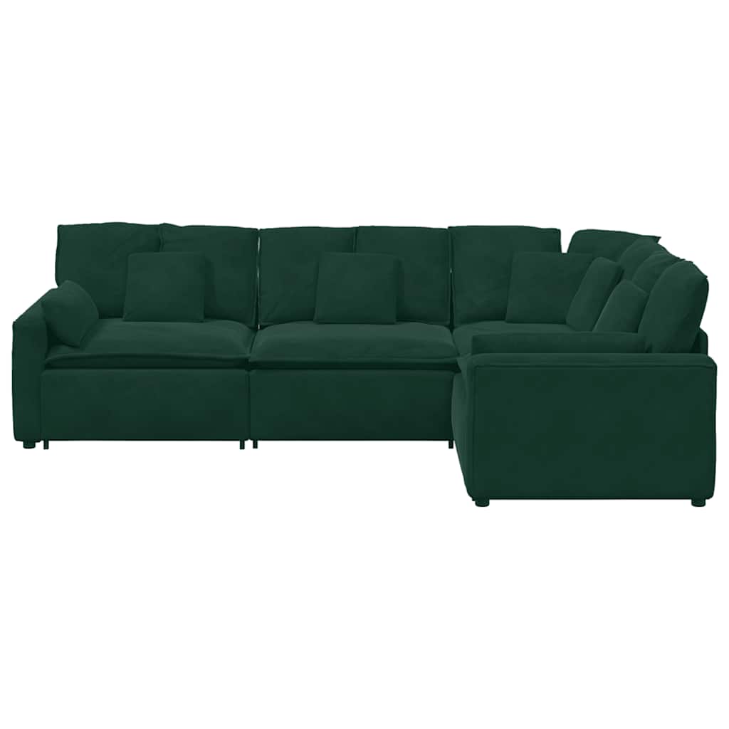 Modulares Sofa mit Kissen Samt Blau