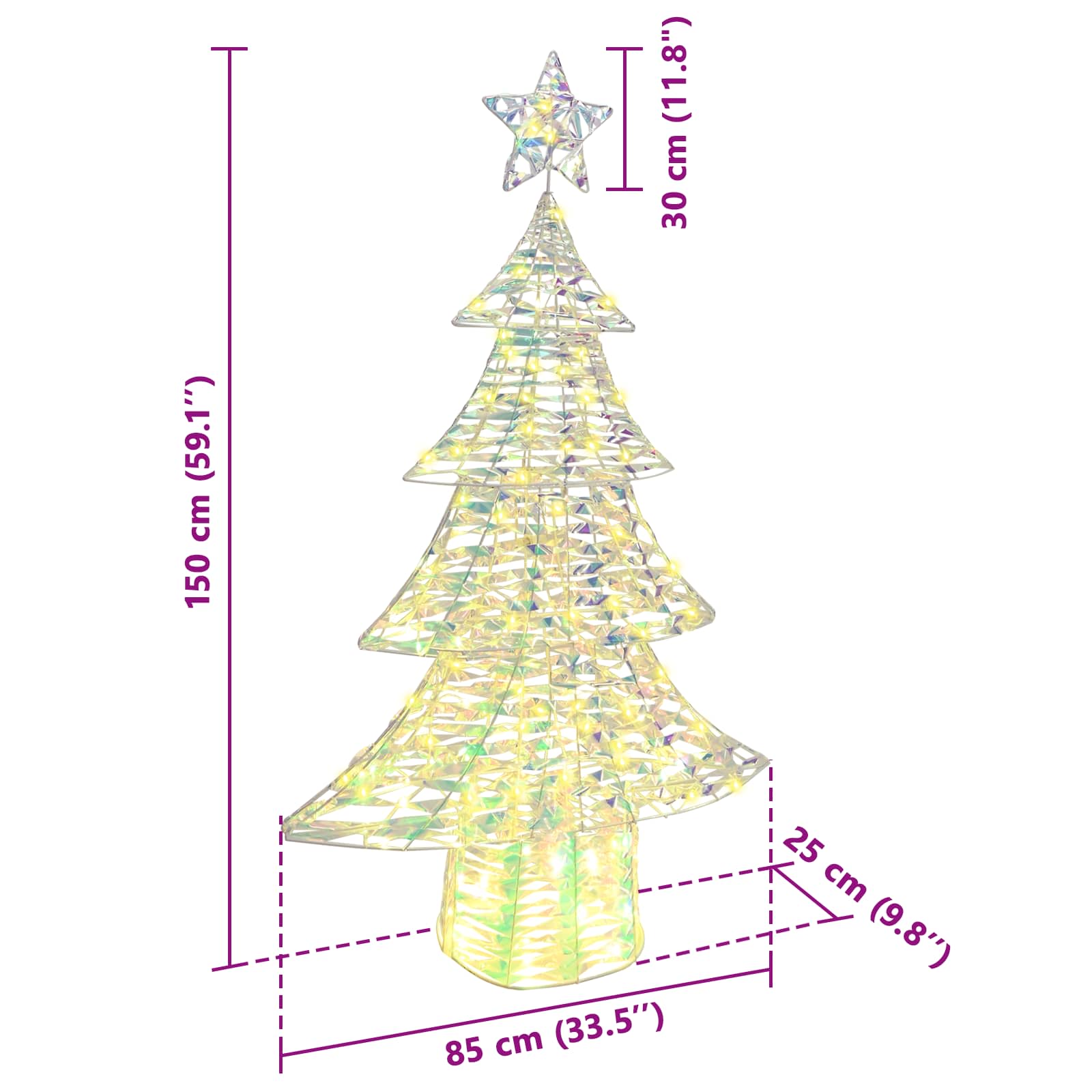 Weihnachtsbaum mit 120 LEDs Warmweiß 120,5 cm PET