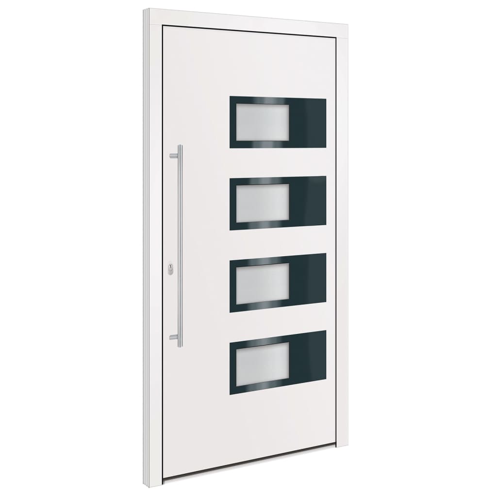 Haustür Anthrazit 100x210 cm Aluminium und PVC