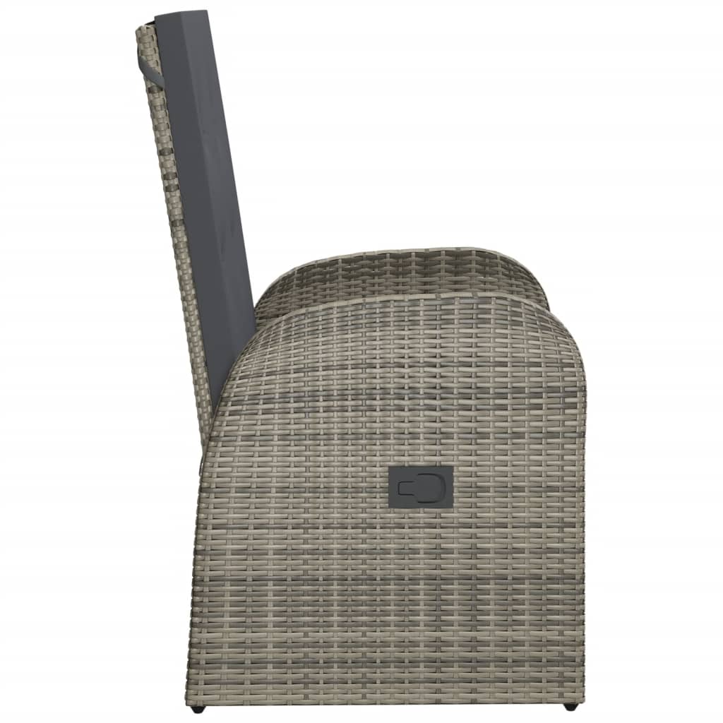 Garten-Liegestühle 2 Stk. mit Auflagen Poly Rattan Schwarz