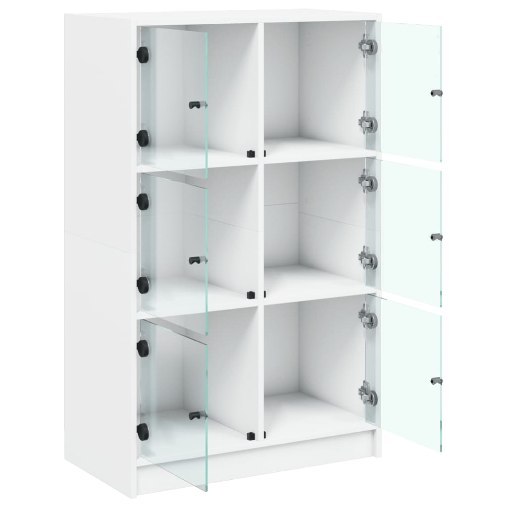 Bücherregal mit Türen Weiß 136x37x109 cm Holzwerkstoff