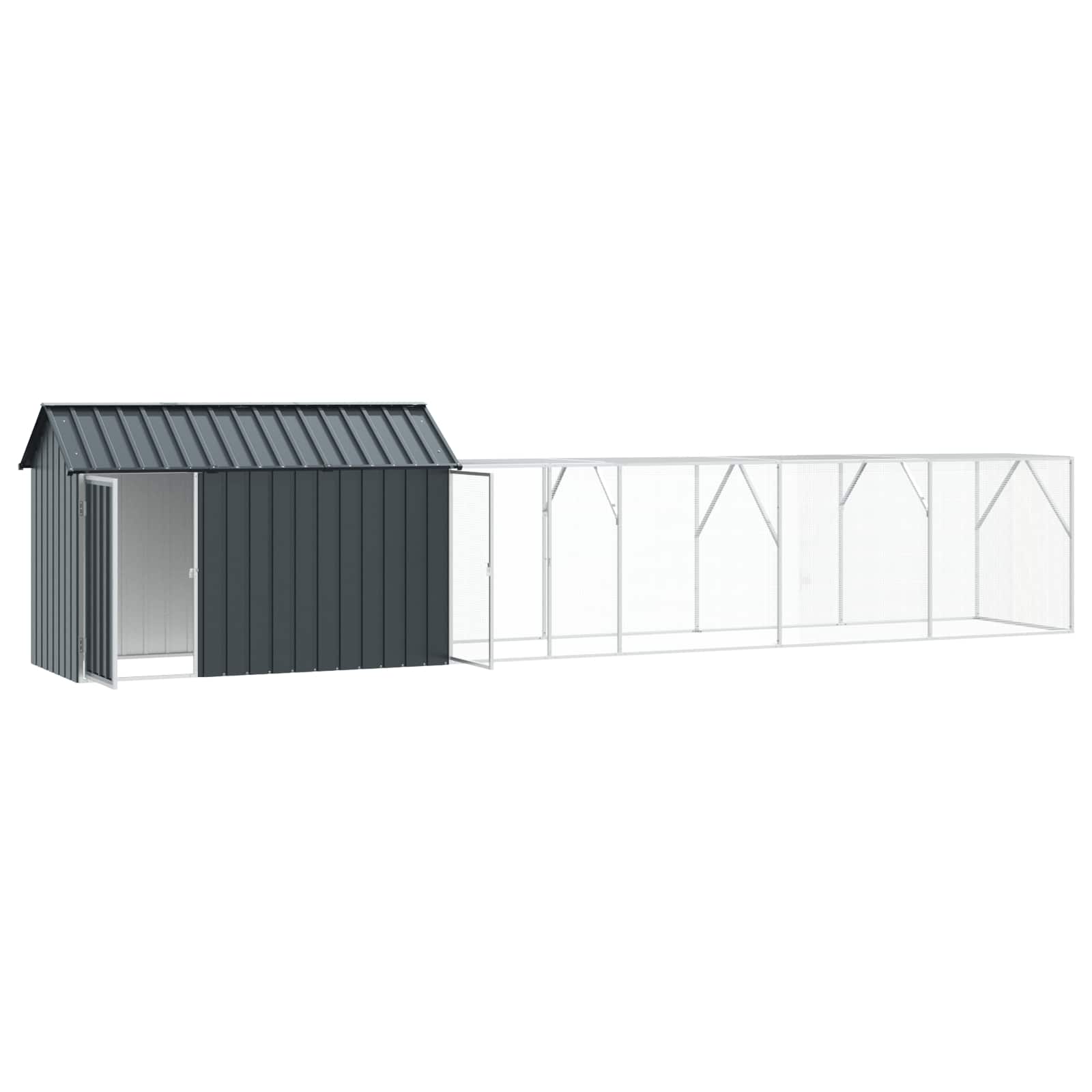 Vogelkäfig Anthrazit 416,5 x 103 x 142 cm Verzinkter Stahl