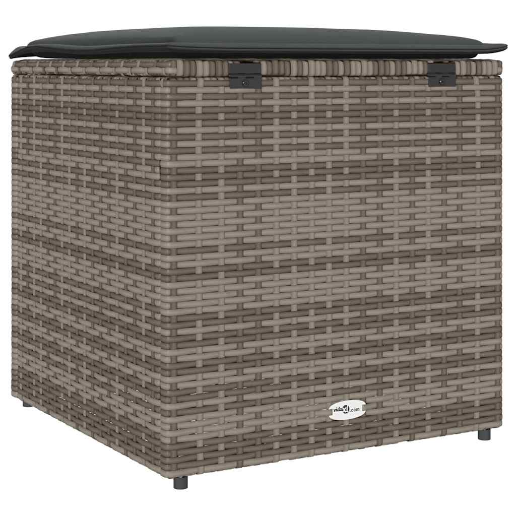 Kissenbox mit Speicher Schwarz 50 x 50 x 50 cm Poly-Rattan