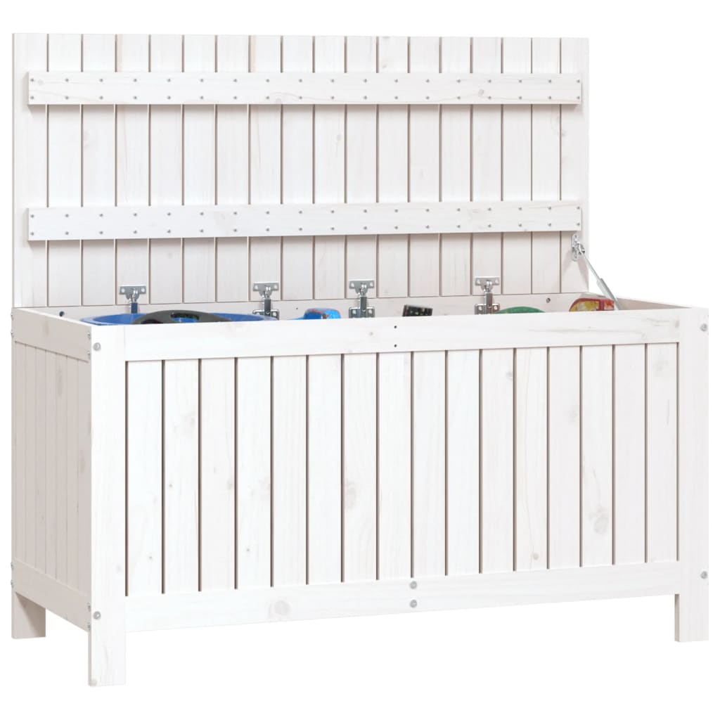 Gartentruhe Grau 76x42,5x54 cm Massivholz Kiefer