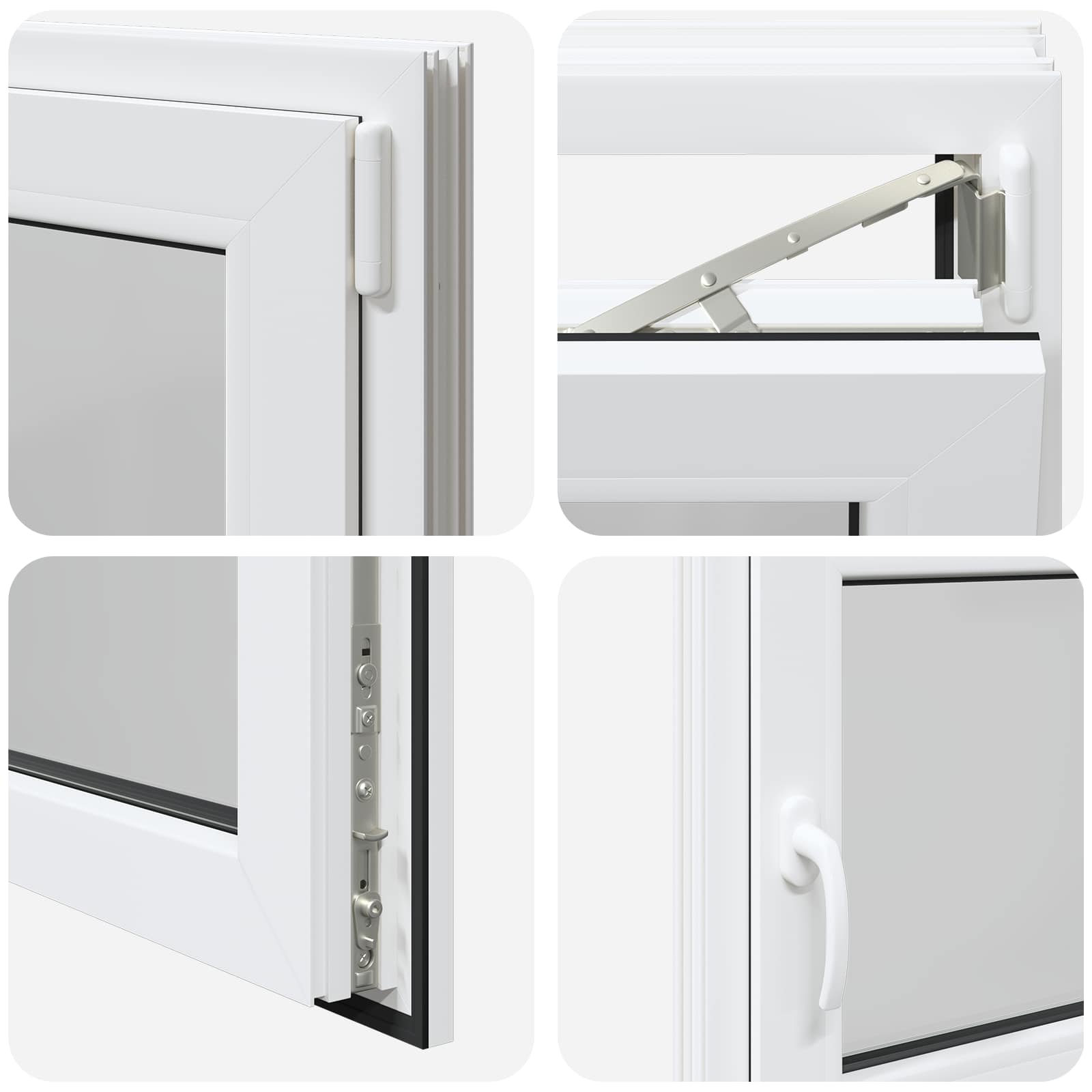 Kellerfenster RISOR 50 x 50 cm PVC und Glas Weiß