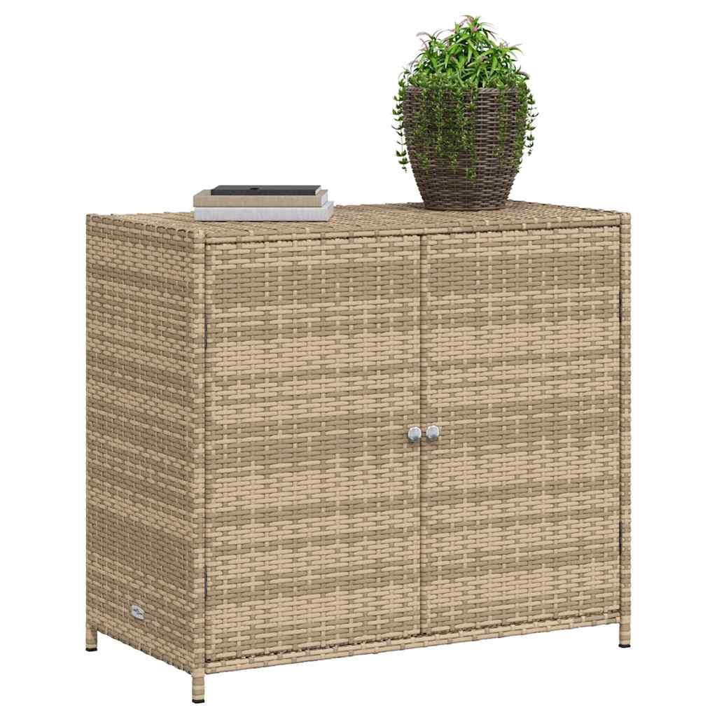 Gartenschrank Schwarz 83x45x76 cm Poly Rattan