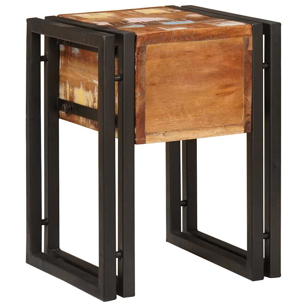 Beistelltisch mit Schubladen 40 x 40 x 50 cm Massivholz Mango