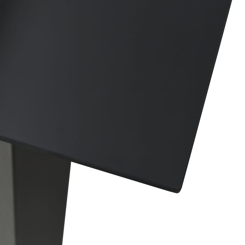 Garten-Esstisch Schwarz 150x80x74 cm Stahl und Glas