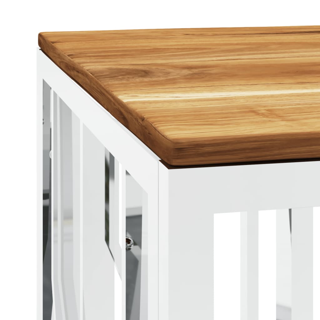 Couchtisch 110x45x45 cm Edelstahl und Glas