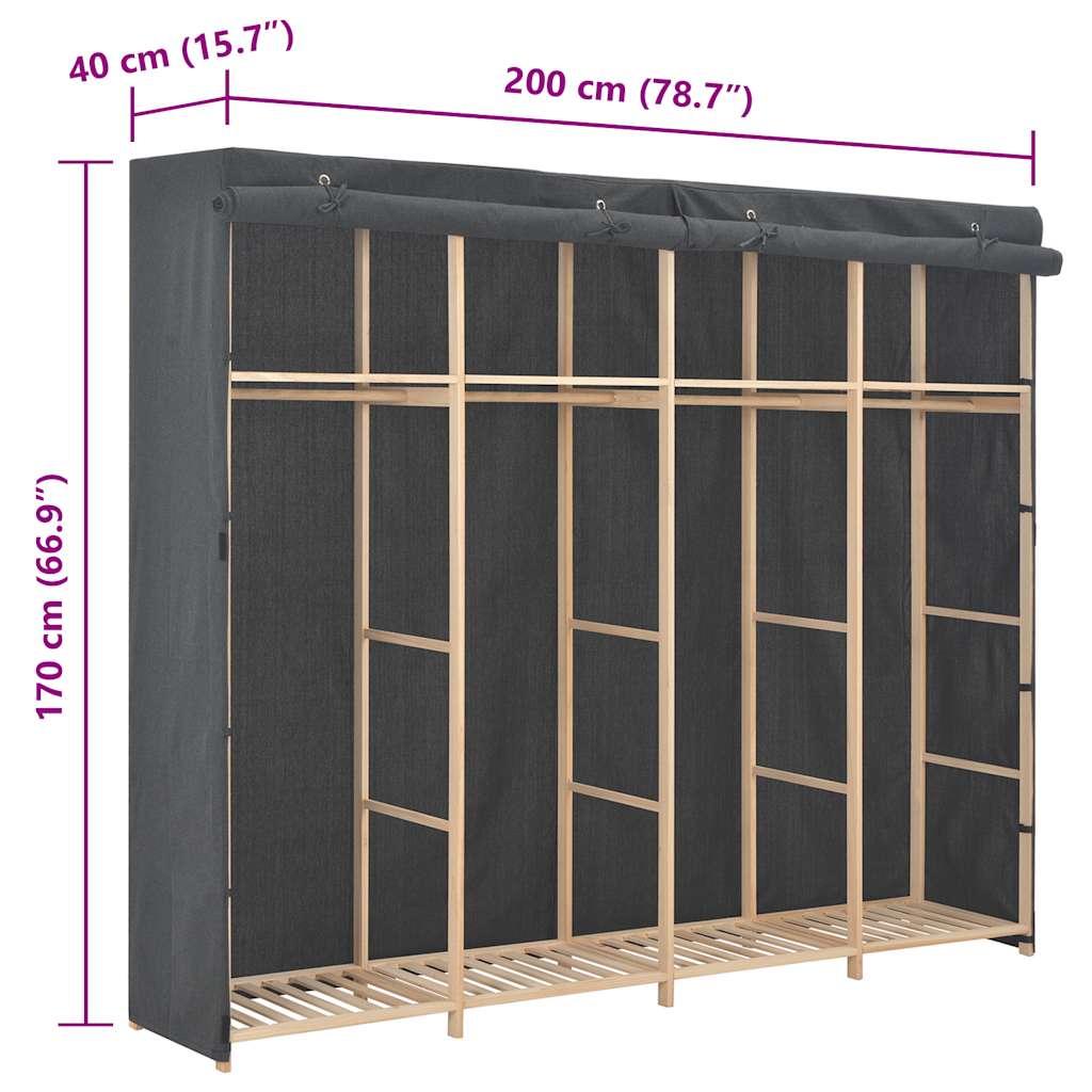 Kleiderschrank Weiß 200 x 40 x 170 cm Stoff