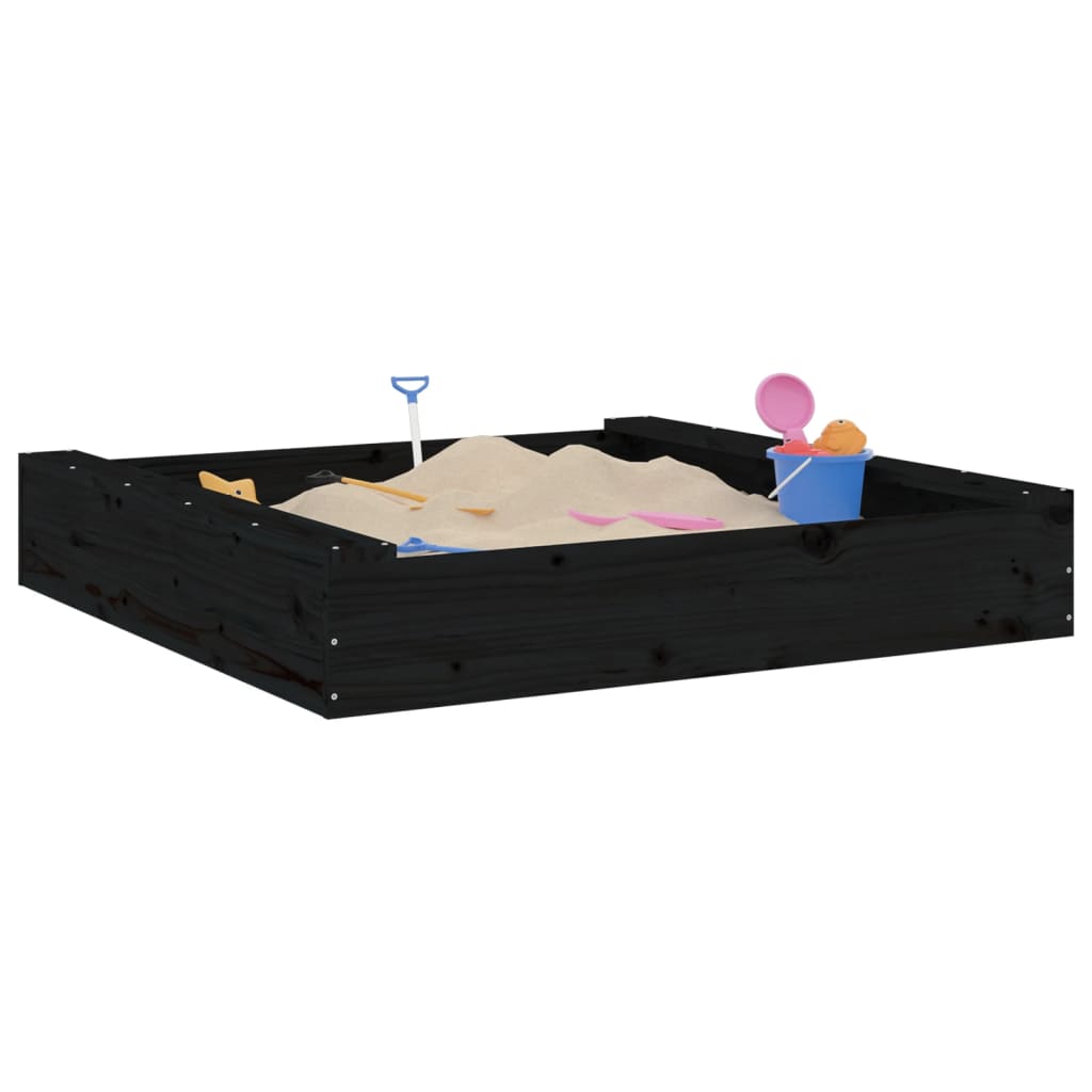 Sandkasten mit Sitzen Honigbraun Quadratisch Massivholz Kiefer