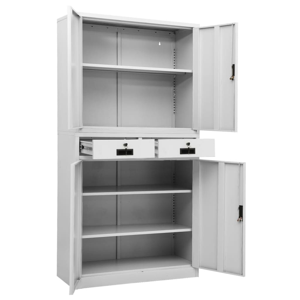 Büroschrank Weiß 90x40x180 cm Stahl