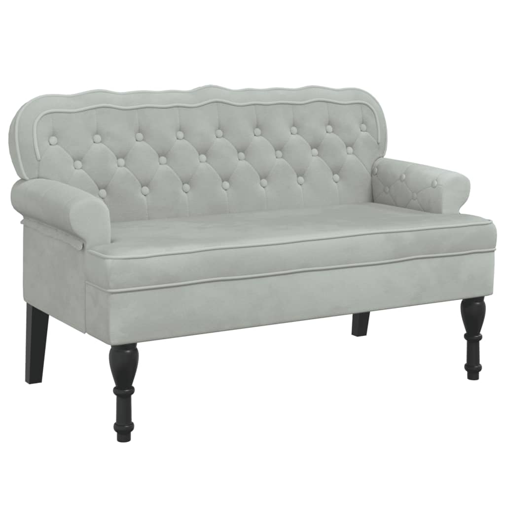 Sitzbank mit Rückenlehne Dunkelgrau 119,5x64,5x75 cm Samt