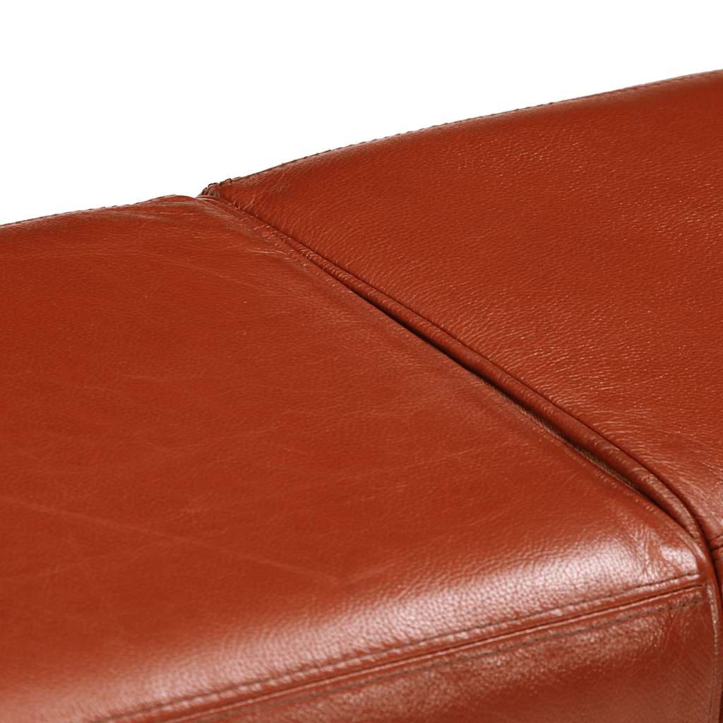 Bank Turnbock-Design 160cm Braun Echtleder Massivholz Akazie