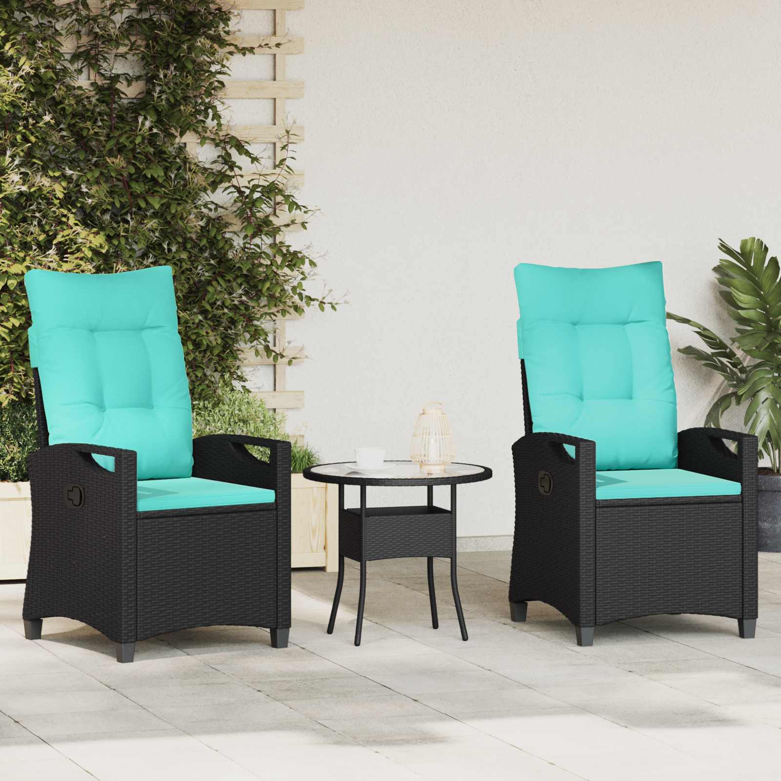 Gartenstuhl 2 pcs Schwarz 56 x 64 x 94 cm Stahl und Polyester