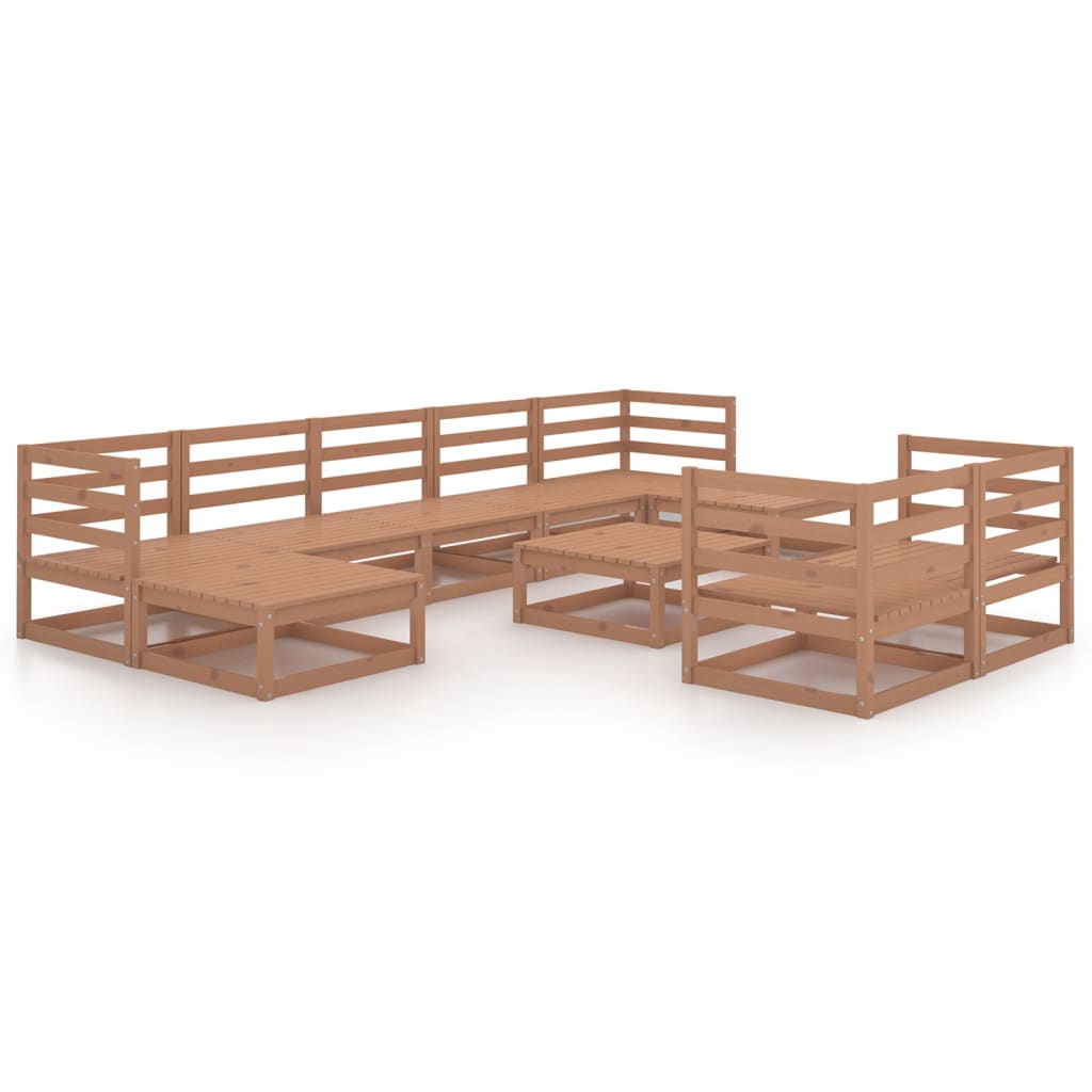10-tlg. Garten-Lounge-Set Weiß Massivholz Kiefer