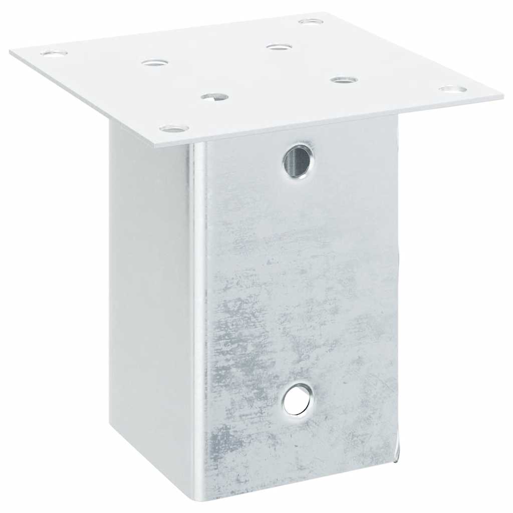 Pfostenträger Quadratisch 4Stk. Silber 46x46mm Verzinkter Stahl