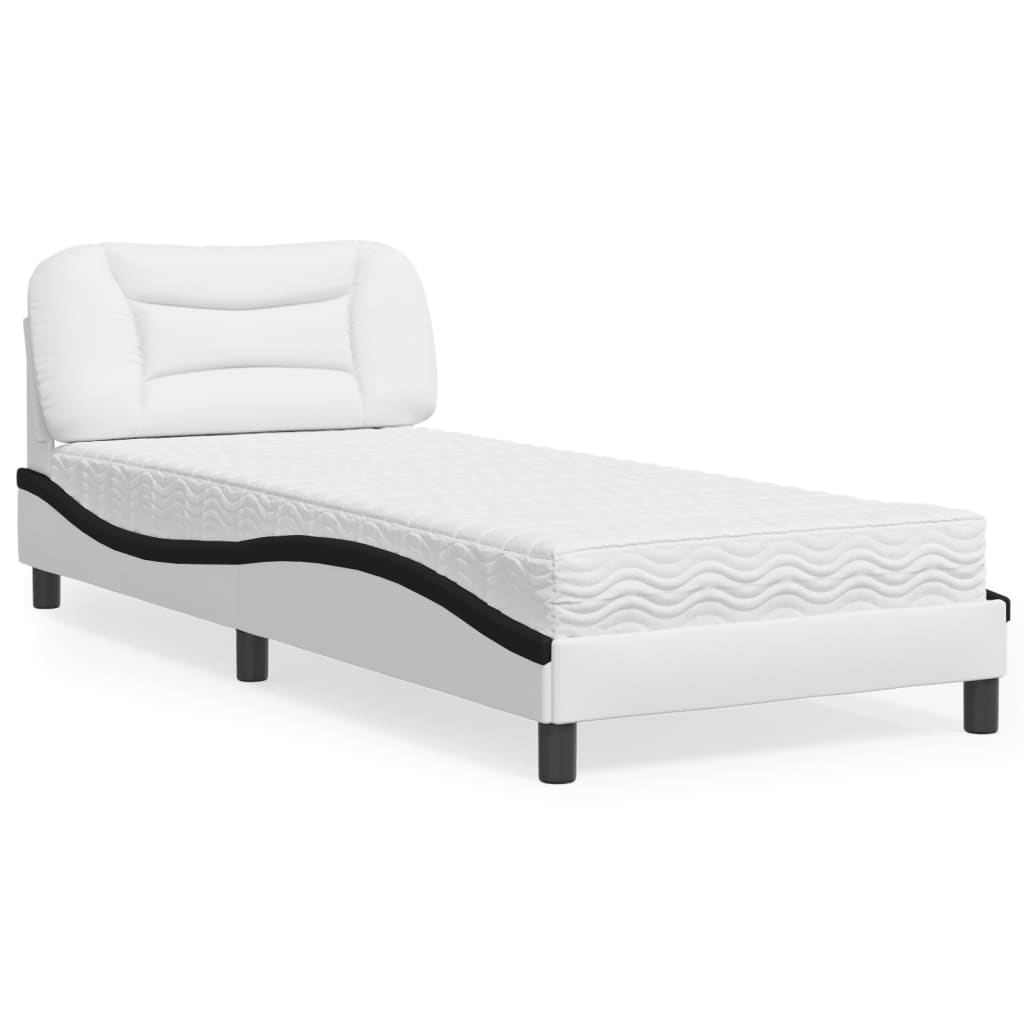 Bett mit Matratze "Hvar" Schwarz 80x200 cm Kunstleder