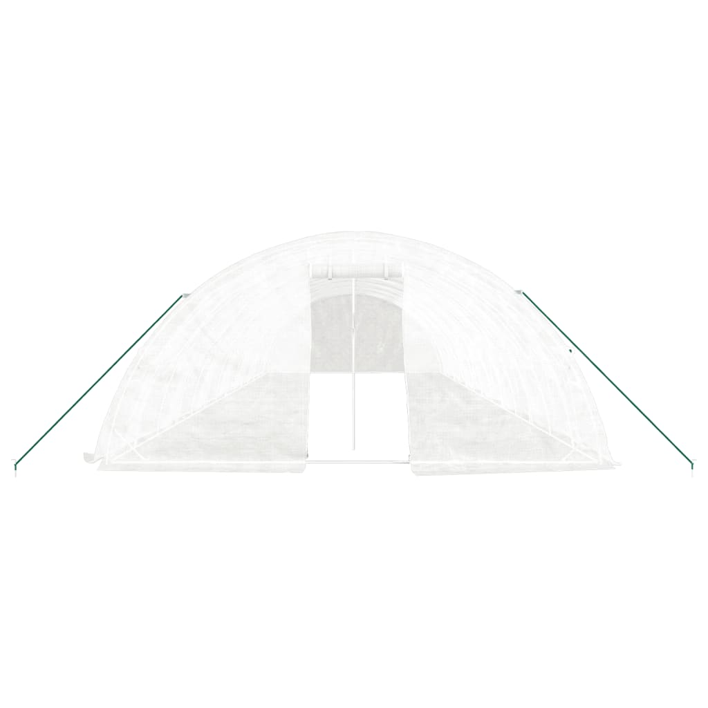 Gewächshaus mit Stahlrahmen Weiß 40 m² 8x5x2,3 m
