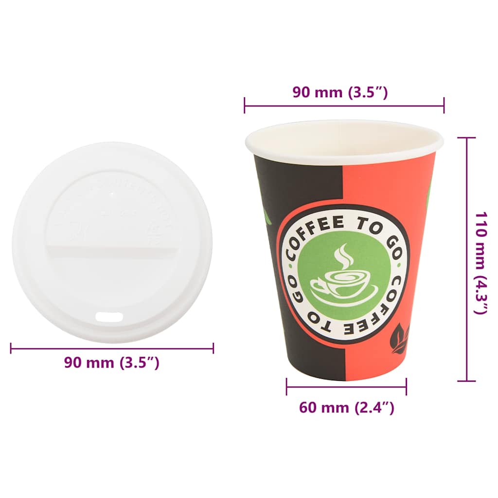 Pappbecher mit Deckeln 1000 Stk. 4oz 120ml