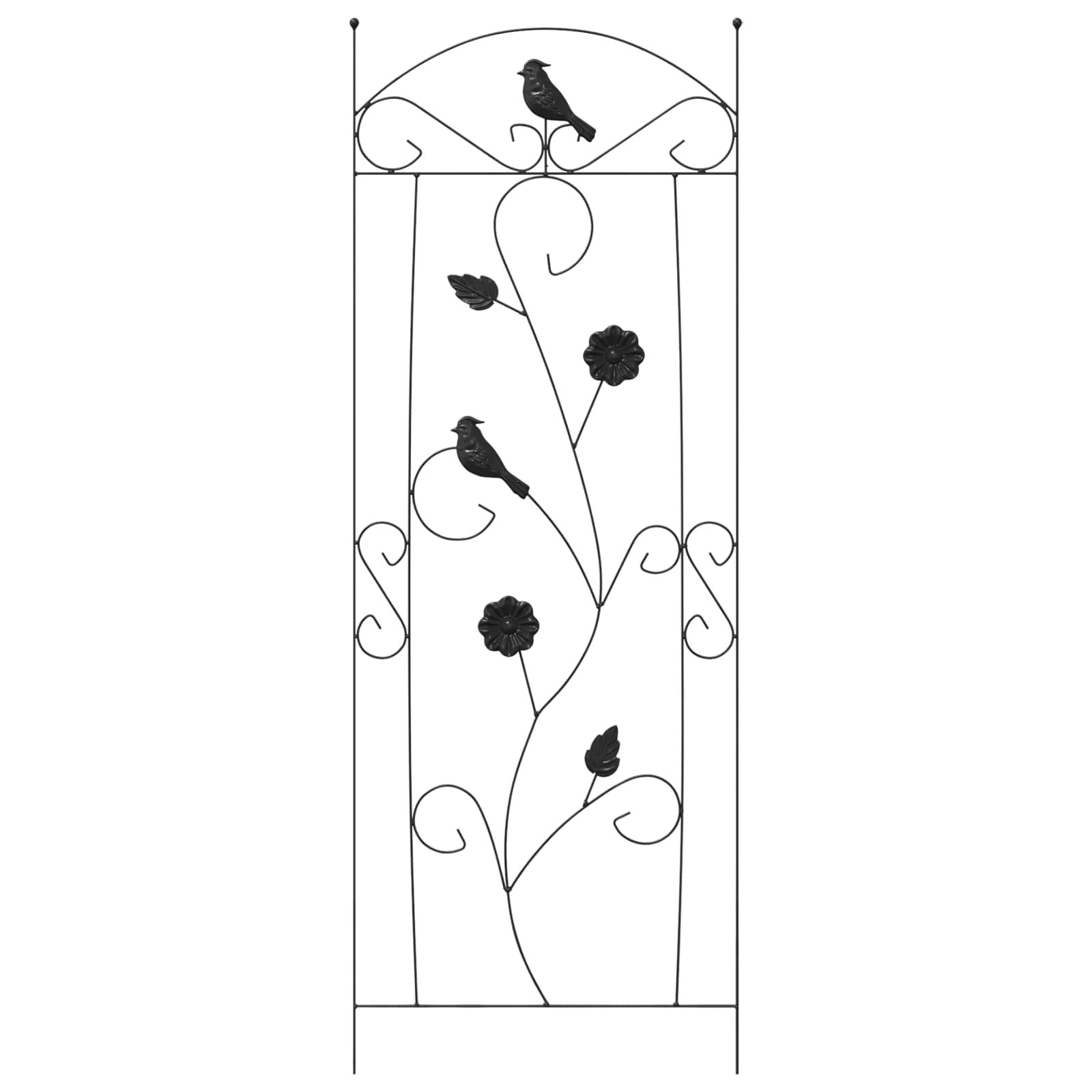 Gartenzaun mit Schloss 3 pcs Schwarz 112 x 39,5 cm Stahl