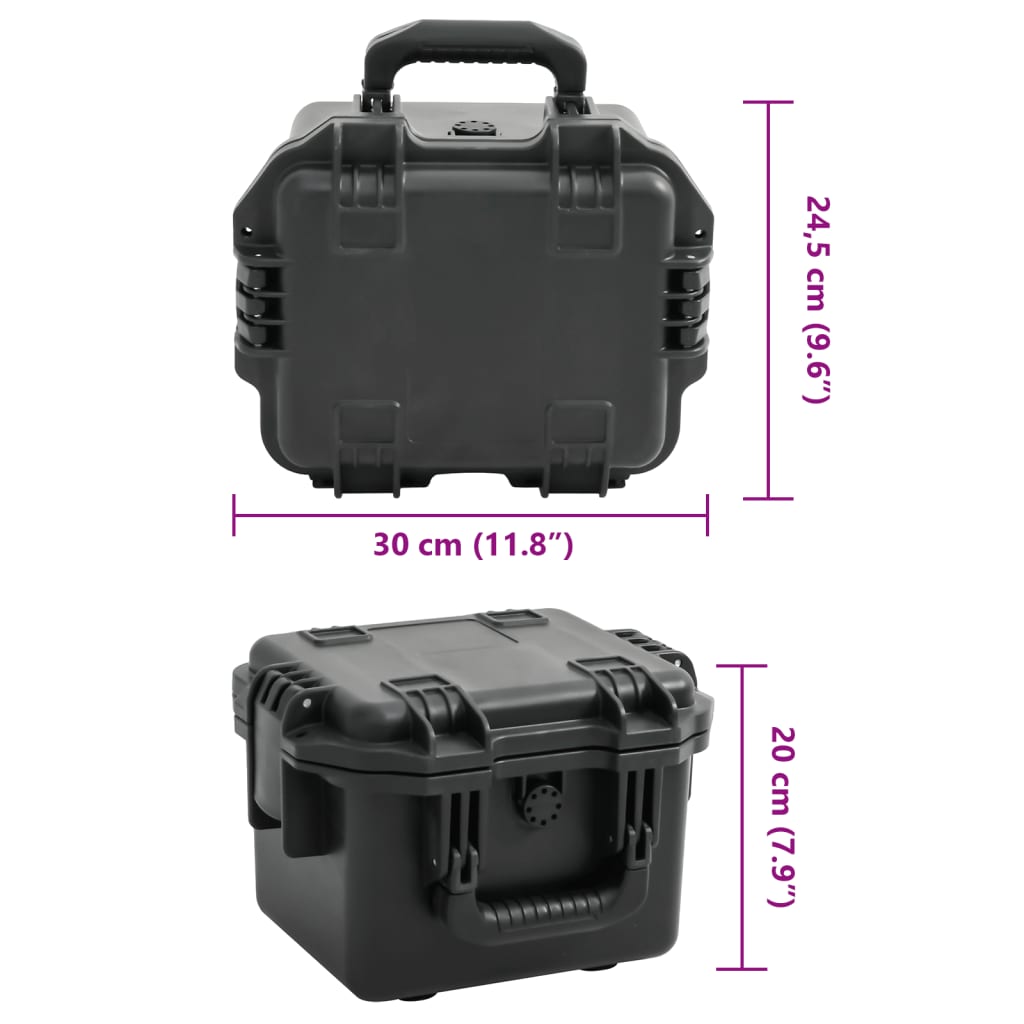 Koffer für Flugreise Tragbar Schwarz 46,5x21,5x17,5 cm PP