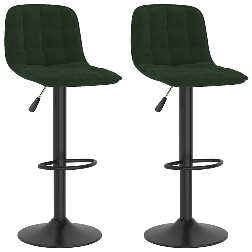 Barhocker 2 Stk. Hellgrün Samt