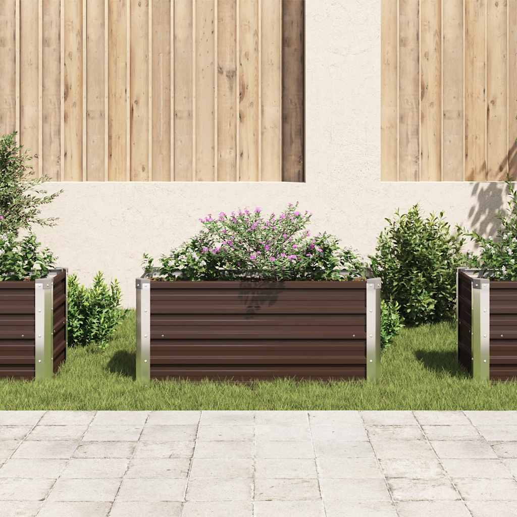 Hochbeet Braun 160 x 80 x 77 cm Verzinkter Stahl