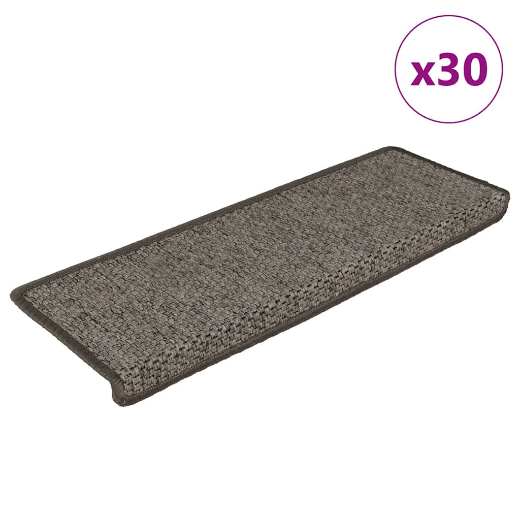 Treppenmatten Selbstklebend Sisal-Look 15 Stk. 65x21x4 Platina