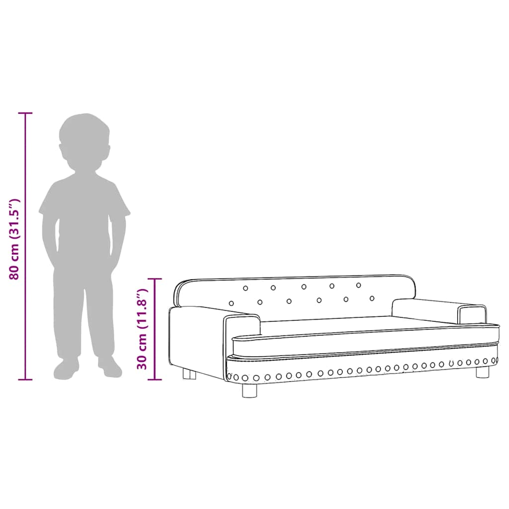 Kindersofa Schwarz 90x53x30 cm Kunstleder