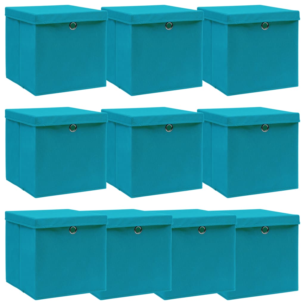 Aufbewahrungsboxen 4 Stk. Blau 32x32x32 cm Stoff