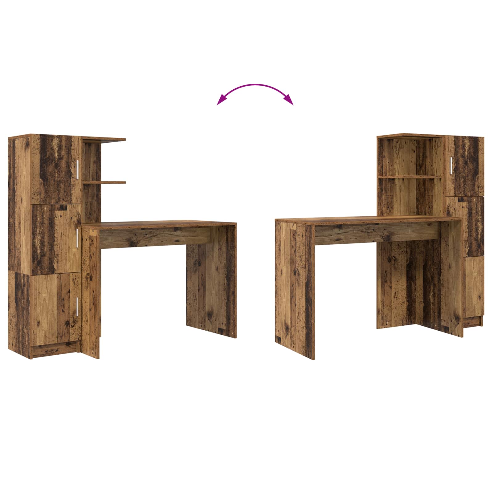 Schreibtisch 2 pcs Beton Grau