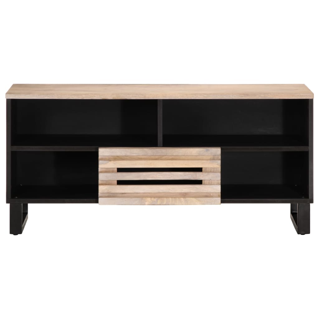 TV-Schrank 100x34x46 cm Raues Massives Mangoholz
