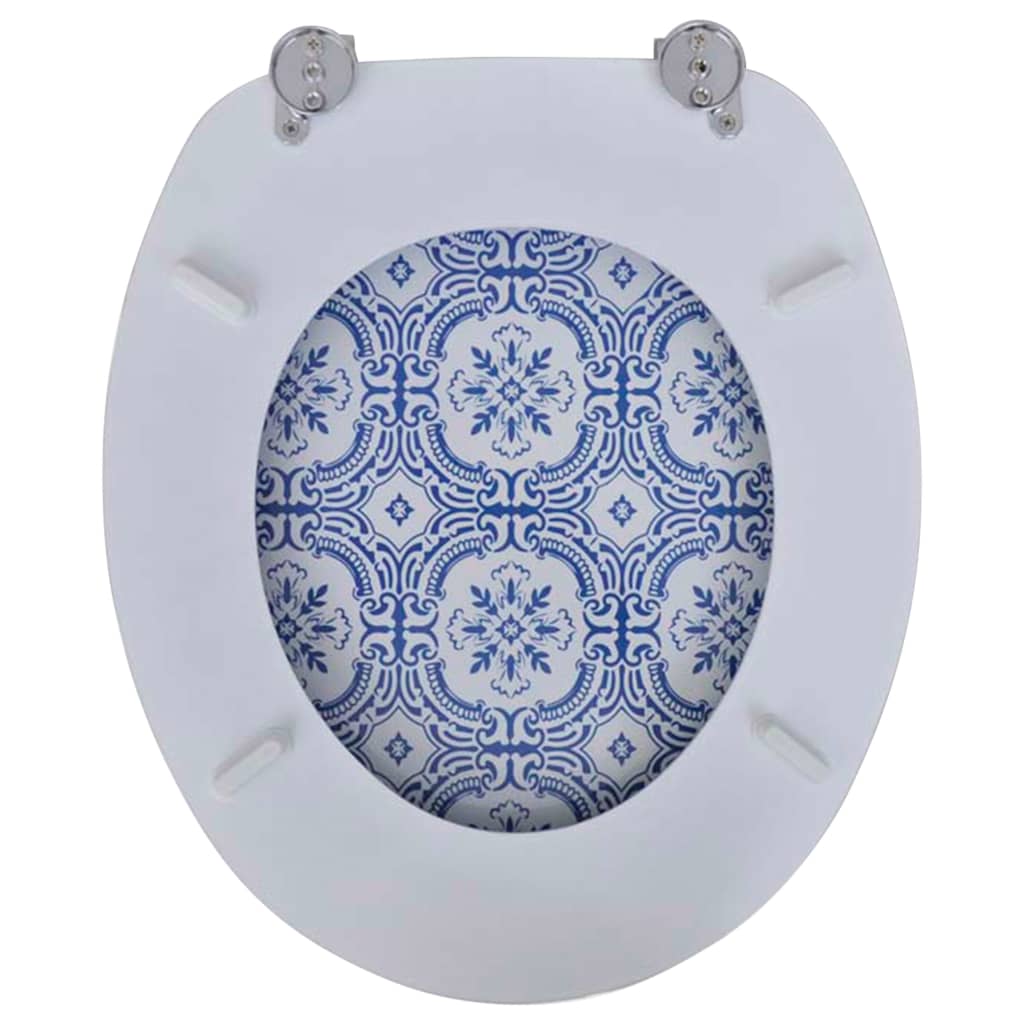 Toilettensitz MDF Deckel mit Absenkautomatik Design Weiß
