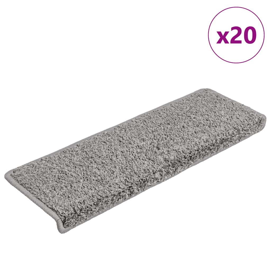 Stufenmatten 15 Stk. 65x21x4 cm Grau Rechteckiger Rand