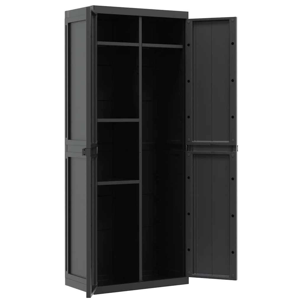 Gartenschrank Grau und Schwarz 65x37x85 cm PP