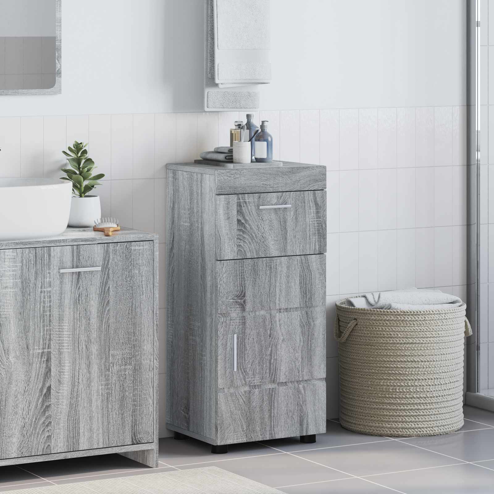 Badezimmermöbel-Set TULUM 2 pcs Weiß 60 x 34 x 63 cm