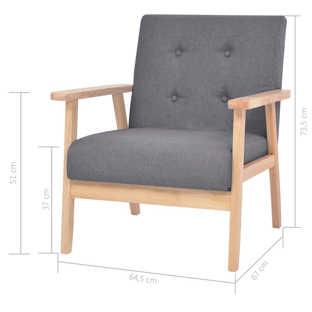 2-Sitzer-Sofa Stoff Hellgrau