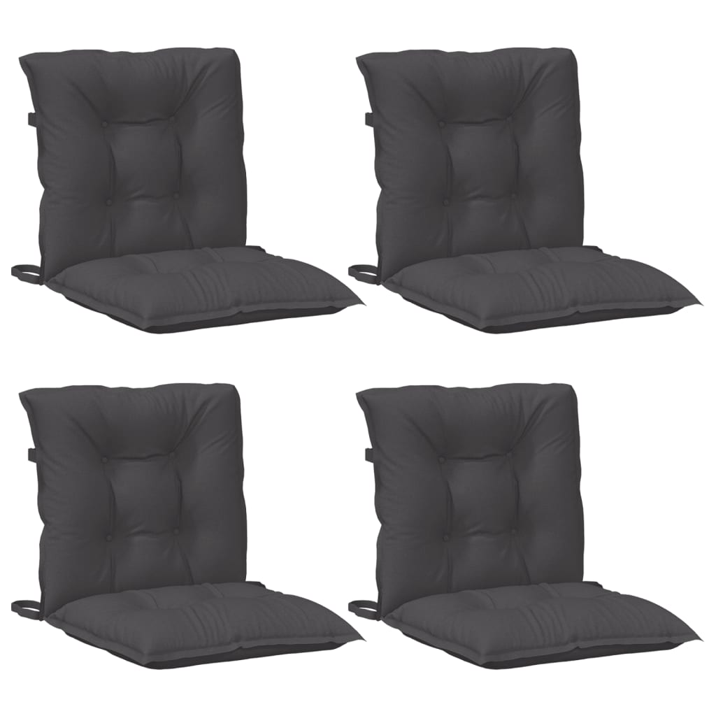 Niedriglehner-Auflagen 2 Stk Melange Anthrazit 100x50x7cm Stoff
