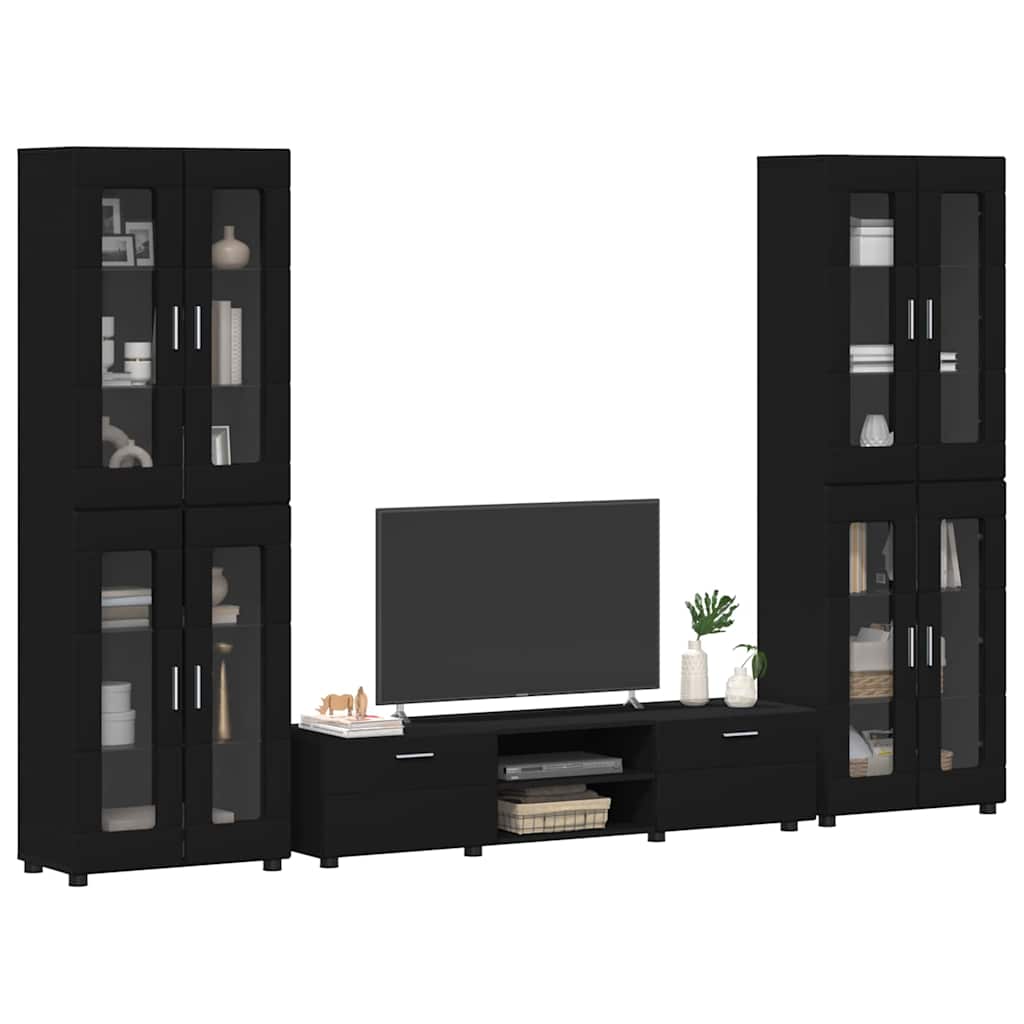 Highboard mit Regal FLORIN Weiß 60 x 35 x 182 cm Holzwerkstoff