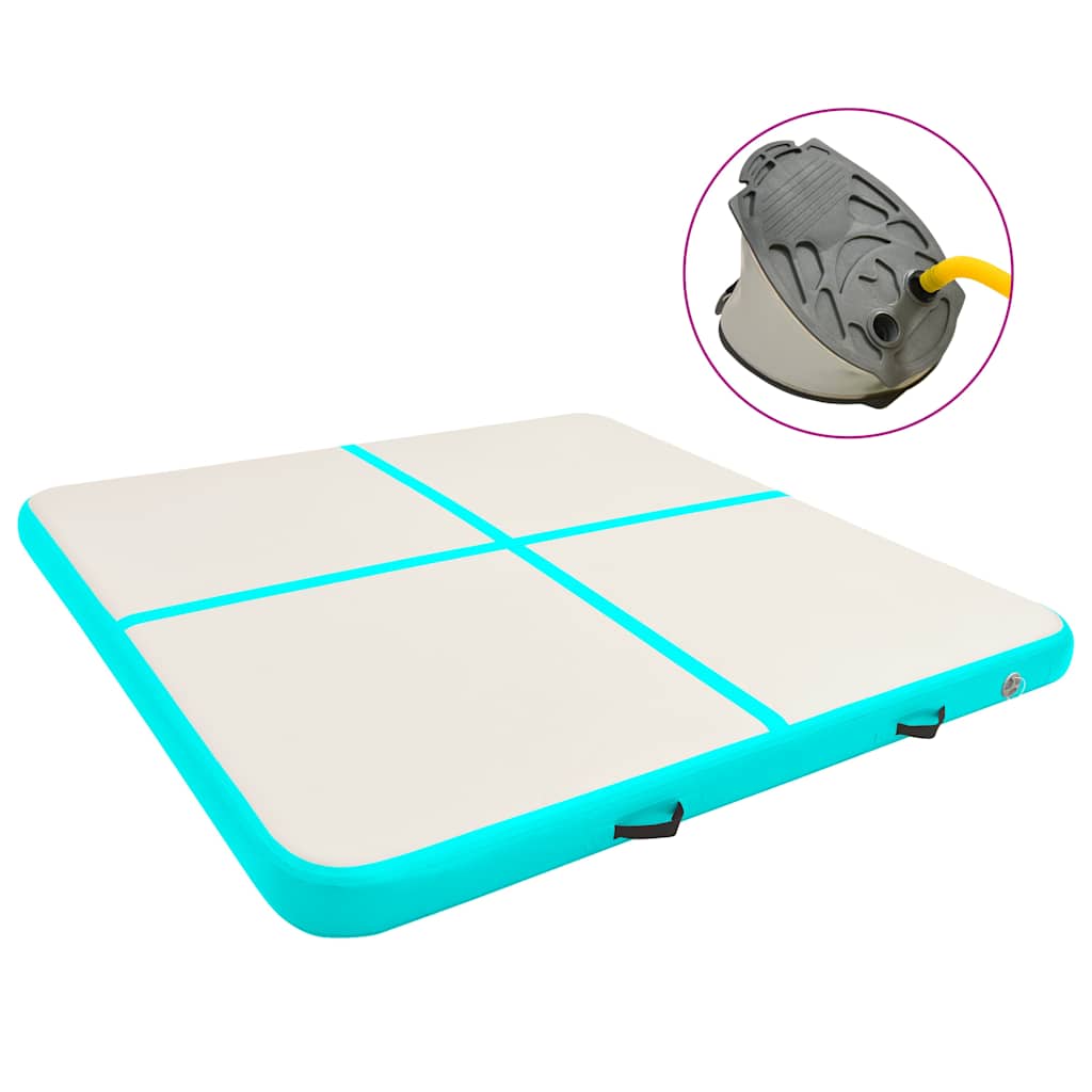 Aufblasbare Gymnastikmatte mit Pumpe 300×100×10 cm PVC Rosa