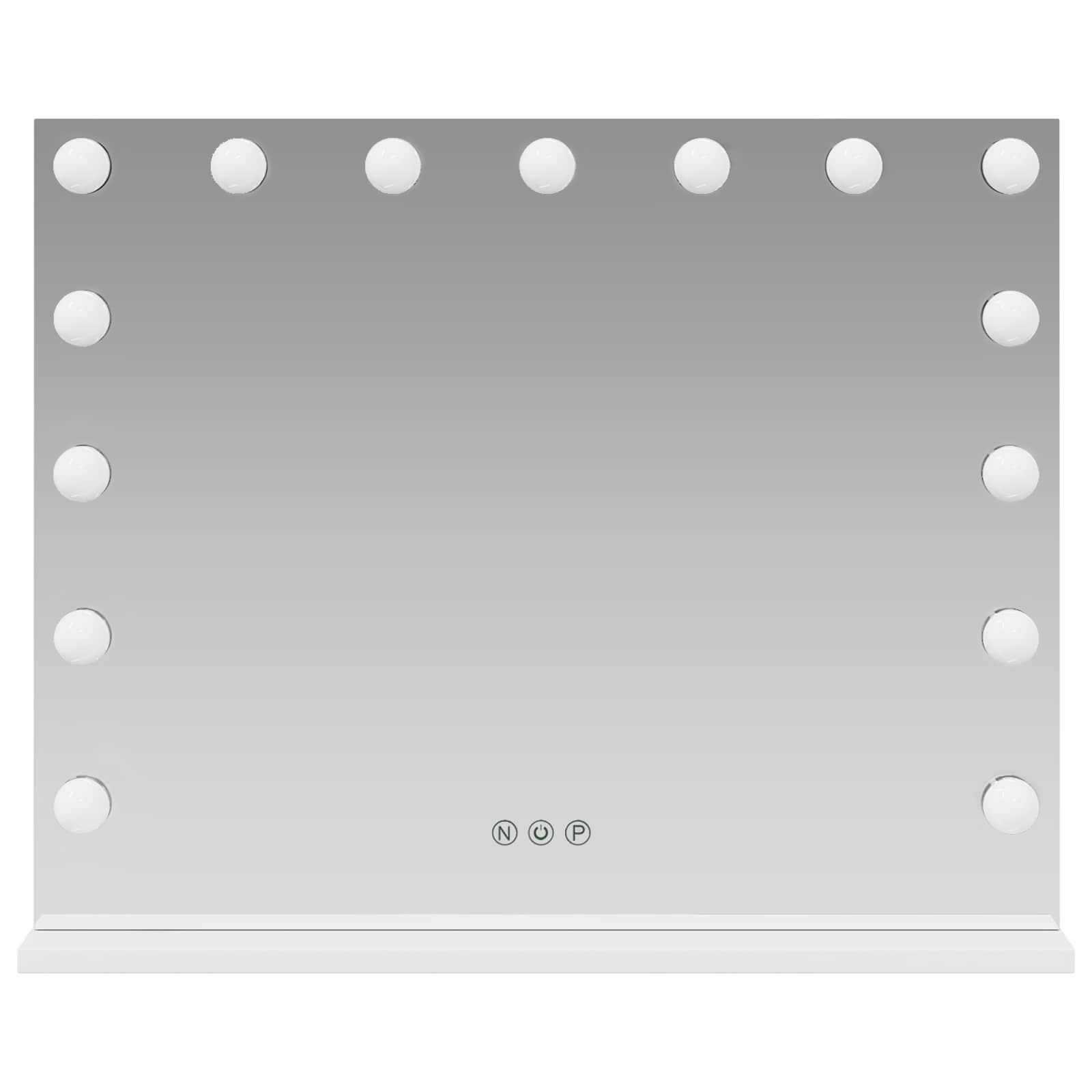 LED Schminkspiegel Weiß 44 x 10 x 53 cm Glas und Stahl