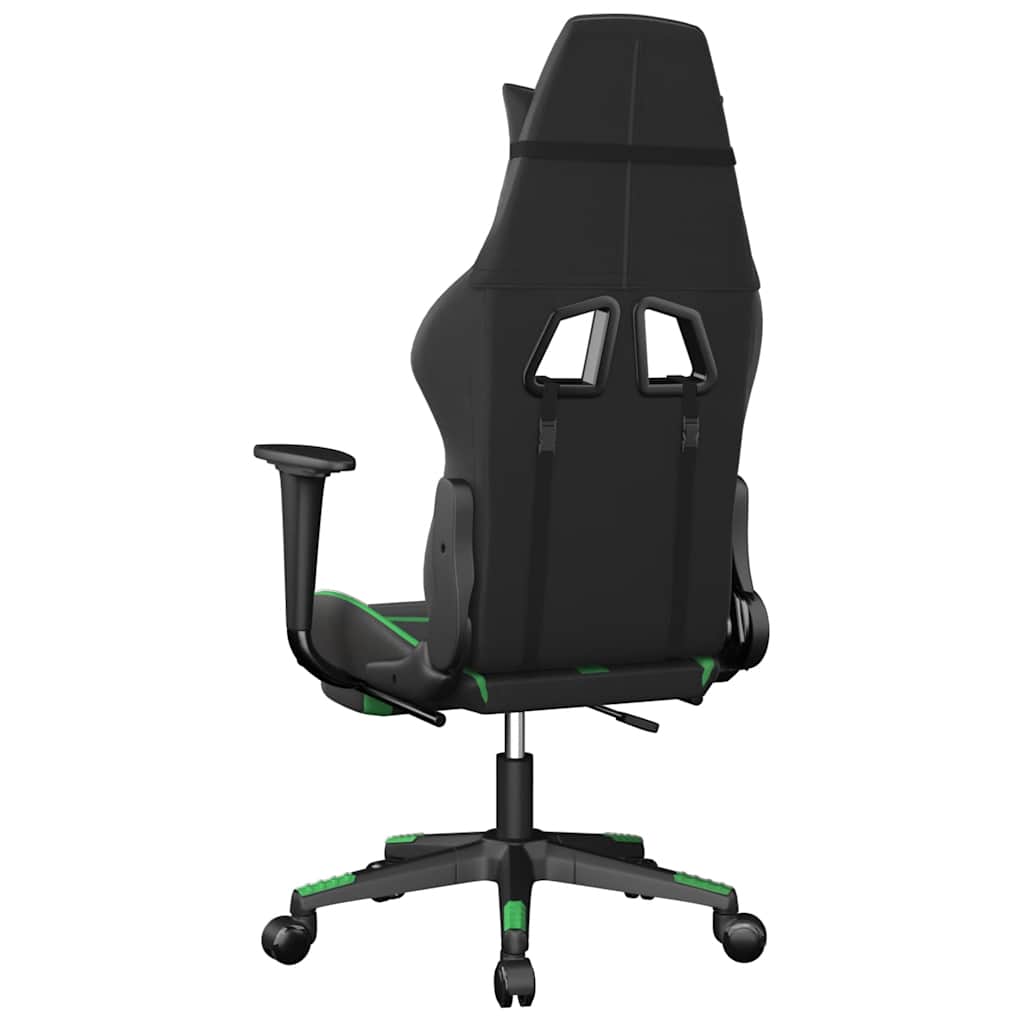 Gaming-Stuhl mit Massagefunktion Schwarz und Grün Kunstleder