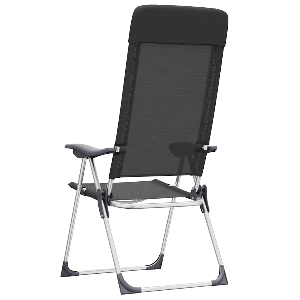 Klappbare Campingstühle 2 Stk. Grau Aluminium